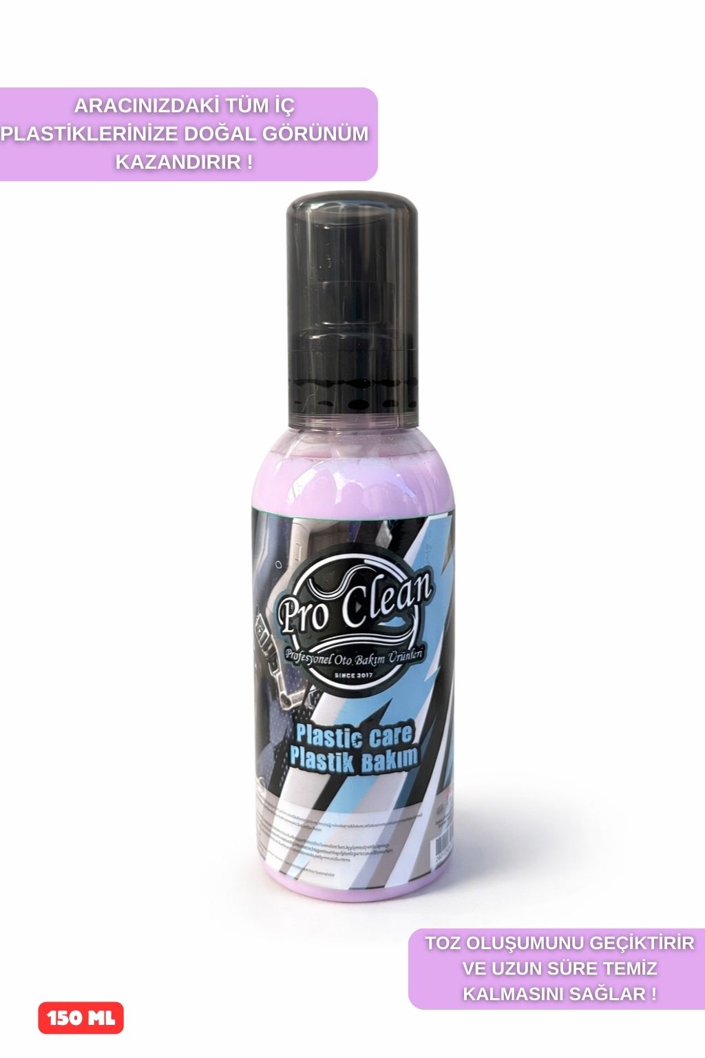 PRO CLEAN Plastik Yenileyici Parlatıcı Krem 150 ml –  Tozlanmayı Geciktirir, UV Korumalı