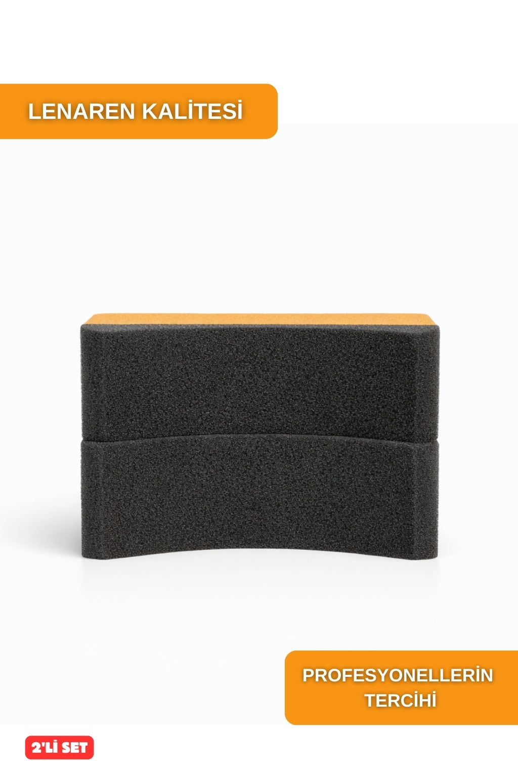 LENAREN 2’li Lastik Parlatma & Temizleme Süngeri Turuncu – Yerli Üretim, Orijinal Cila Süngeri